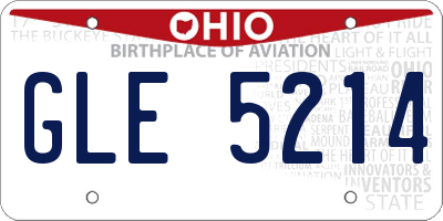 OH license plate GLE5214