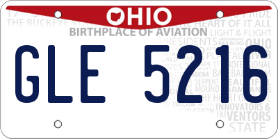 OH license plate GLE5216