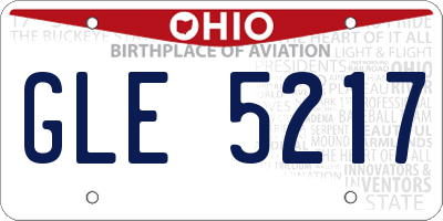 OH license plate GLE5217