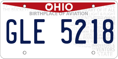 OH license plate GLE5218