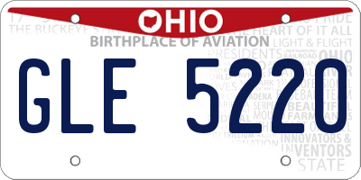 OH license plate GLE5220