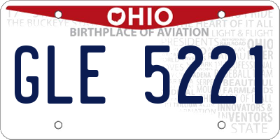 OH license plate GLE5221