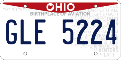 OH license plate GLE5224