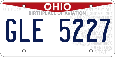 OH license plate GLE5227
