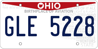 OH license plate GLE5228