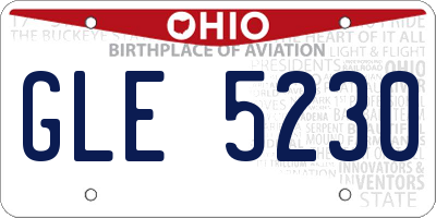 OH license plate GLE5230