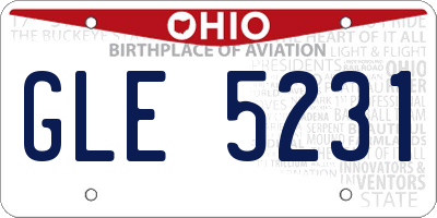 OH license plate GLE5231