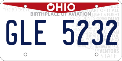 OH license plate GLE5232