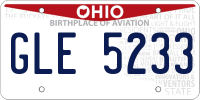 OH license plate GLE5233