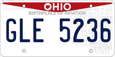 OH license plate GLE5236