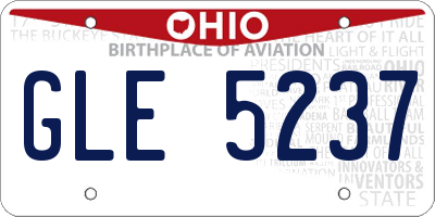 OH license plate GLE5237