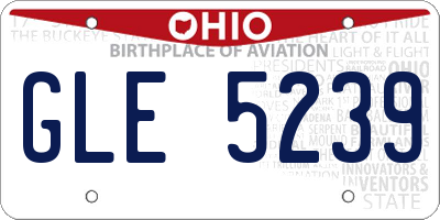 OH license plate GLE5239