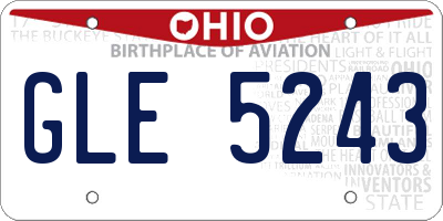 OH license plate GLE5243