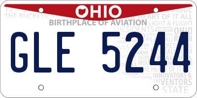 OH license plate GLE5244