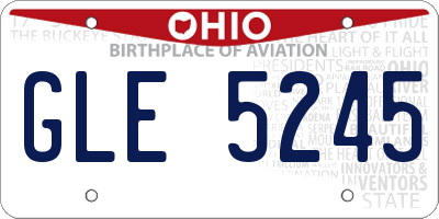 OH license plate GLE5245