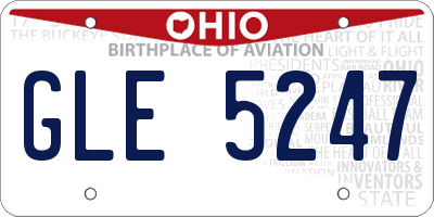 OH license plate GLE5247