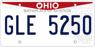 OH license plate GLE5250