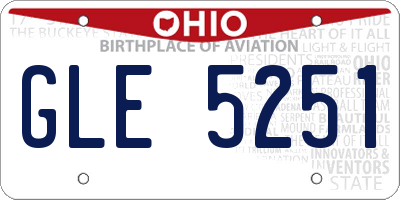 OH license plate GLE5251