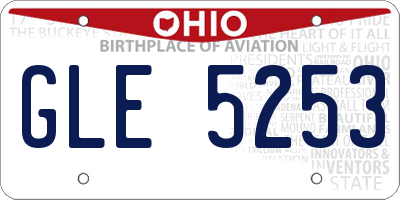 OH license plate GLE5253