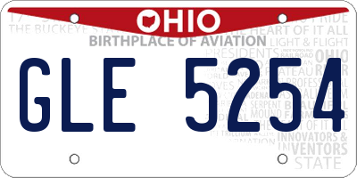 OH license plate GLE5254