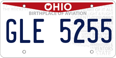 OH license plate GLE5255