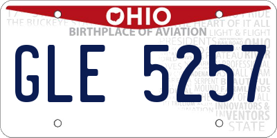 OH license plate GLE5257