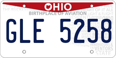 OH license plate GLE5258