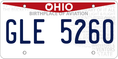 OH license plate GLE5260