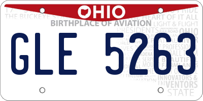 OH license plate GLE5263