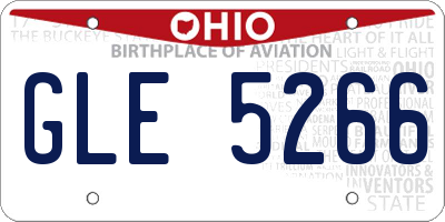 OH license plate GLE5266