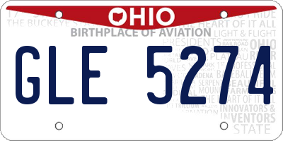OH license plate GLE5274