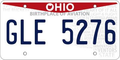 OH license plate GLE5276