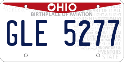 OH license plate GLE5277
