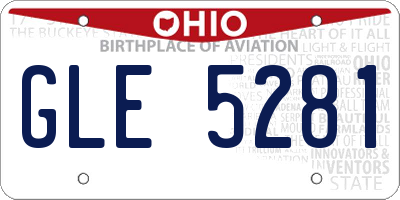 OH license plate GLE5281