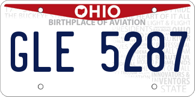 OH license plate GLE5287