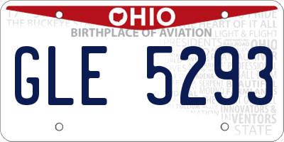 OH license plate GLE5293