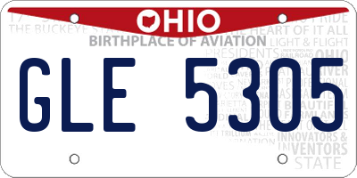 OH license plate GLE5305