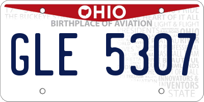 OH license plate GLE5307
