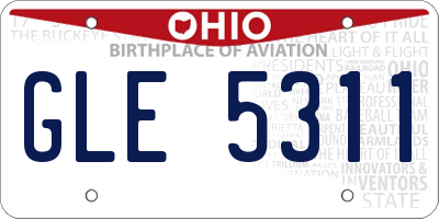 OH license plate GLE5311