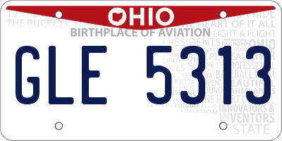 OH license plate GLE5313