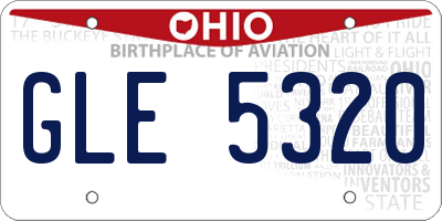 OH license plate GLE5320