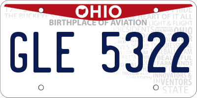 OH license plate GLE5322