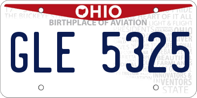 OH license plate GLE5325