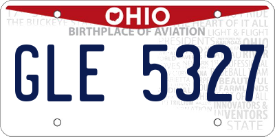 OH license plate GLE5327