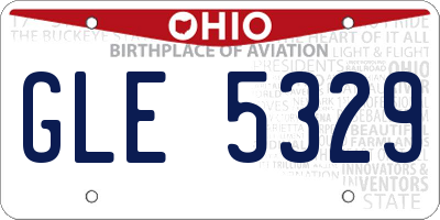 OH license plate GLE5329