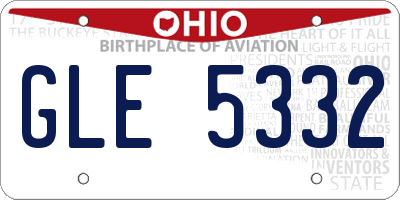 OH license plate GLE5332