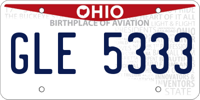 OH license plate GLE5333