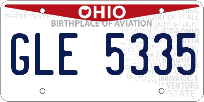 OH license plate GLE5335