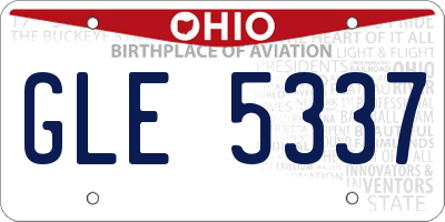 OH license plate GLE5337