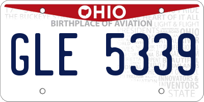 OH license plate GLE5339